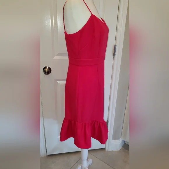 Chelsea 28 Hot Pink Spaghetti Strap Cocktail Party Dress, size 6 petite - Picture 4 of 12